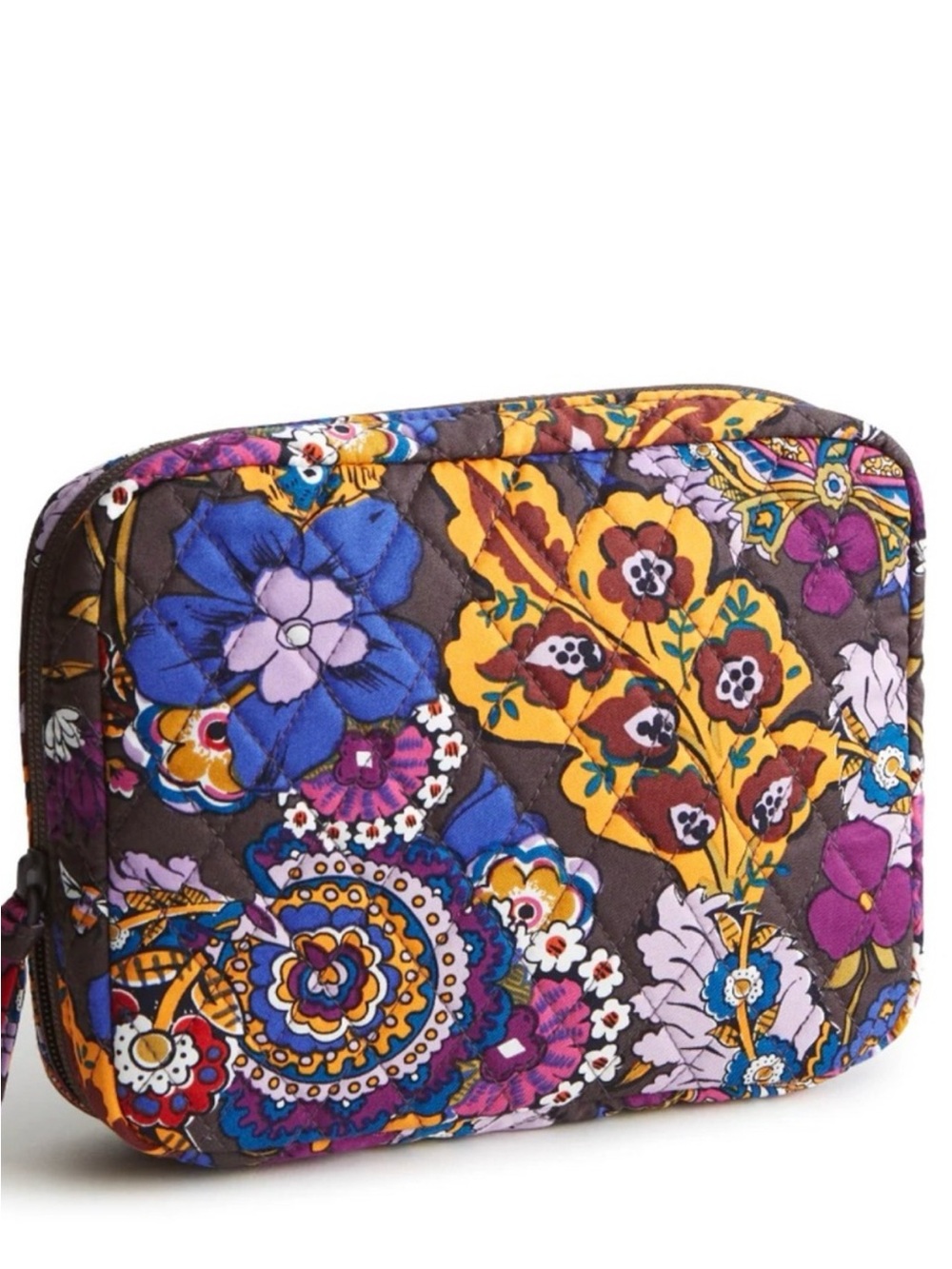NWT Vera Bradley Colorful Bouquet Floral Quilted Cord Organizer Pouch